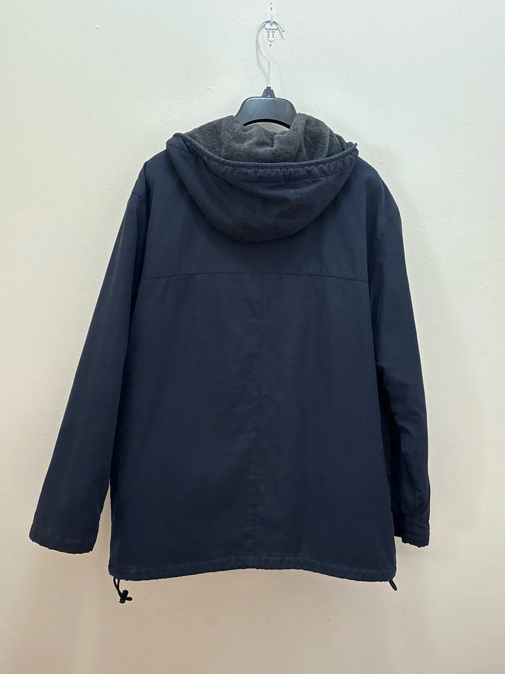 Vintage 90’s J.Crew Navy Fleece Lined Barn Parka Jacket Medium Gorpcore Utility